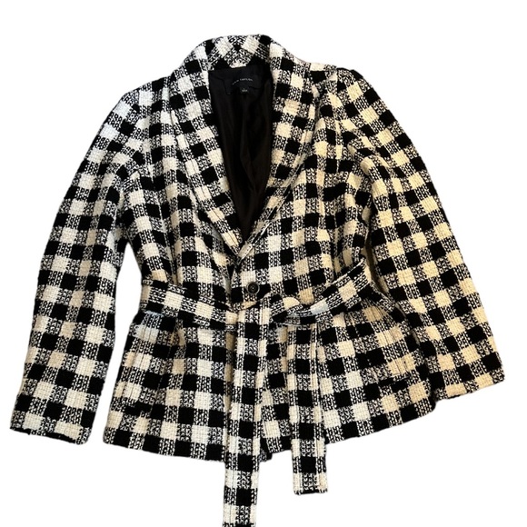 Ann Taylor Jackets & Blazers - Ann Taylor belted buffalo plaid tweed car coat